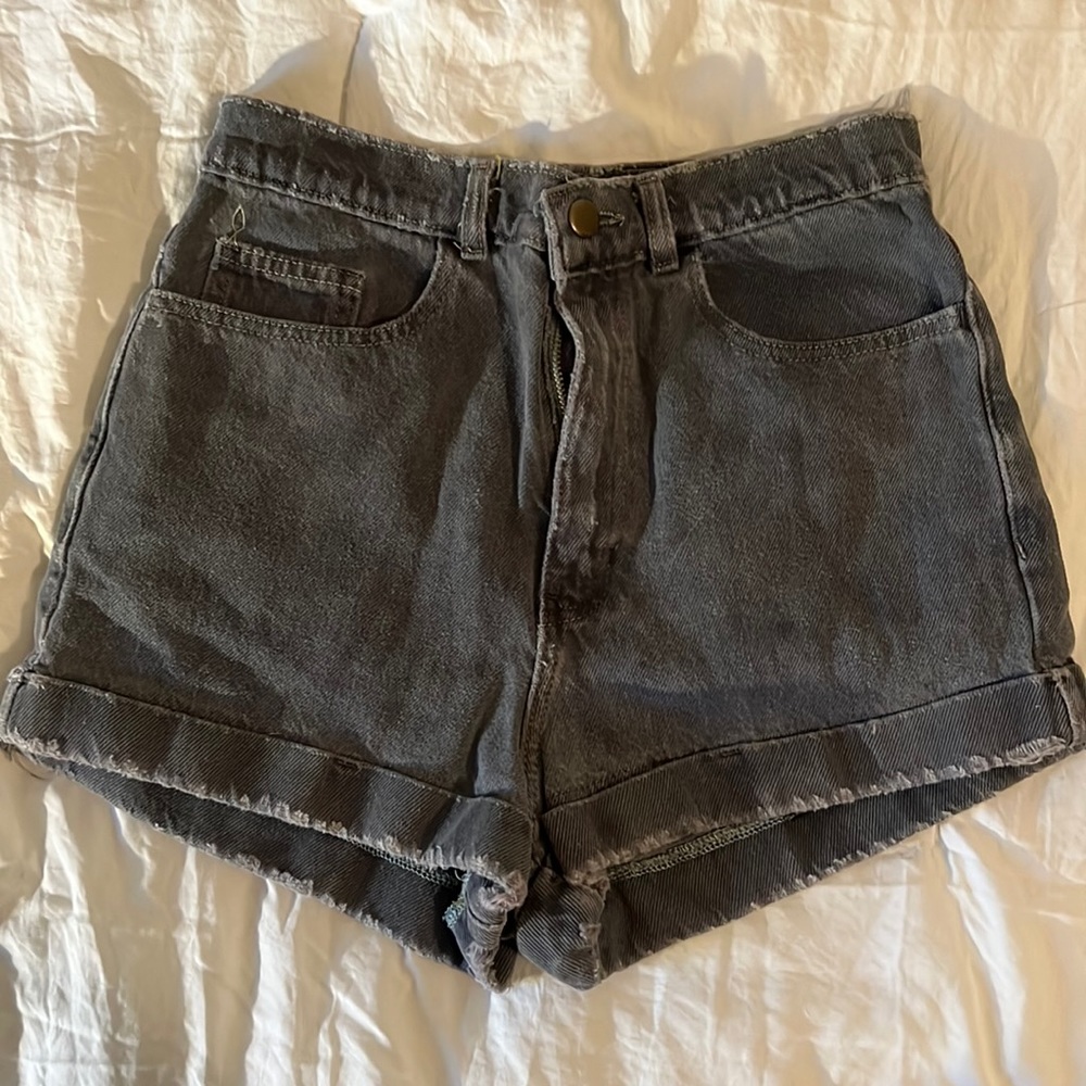 american apparel high waisted jean shorts
